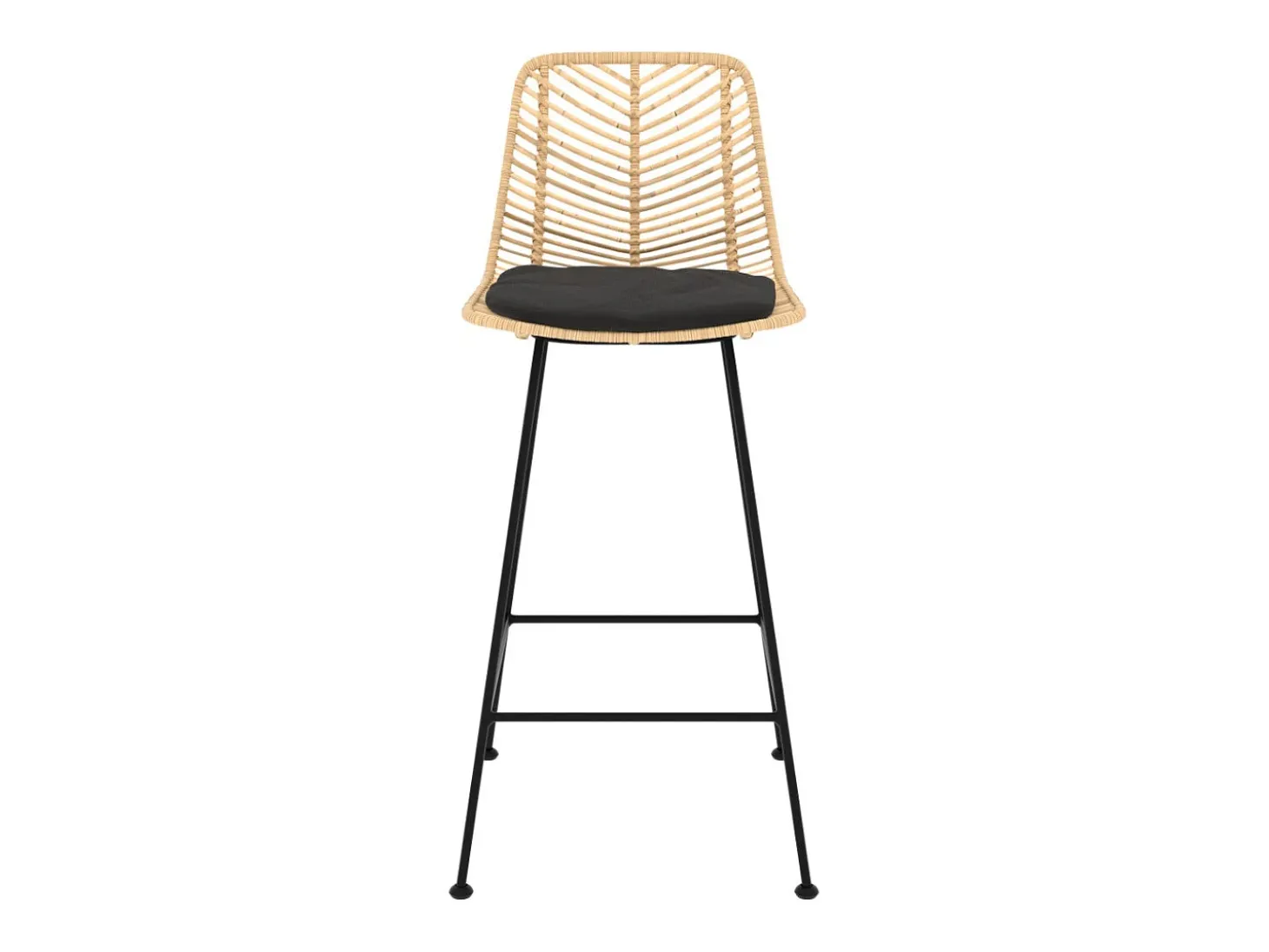 Set de 2 sillas para isla de cocina en ratán natural 66 cm - Tamara
