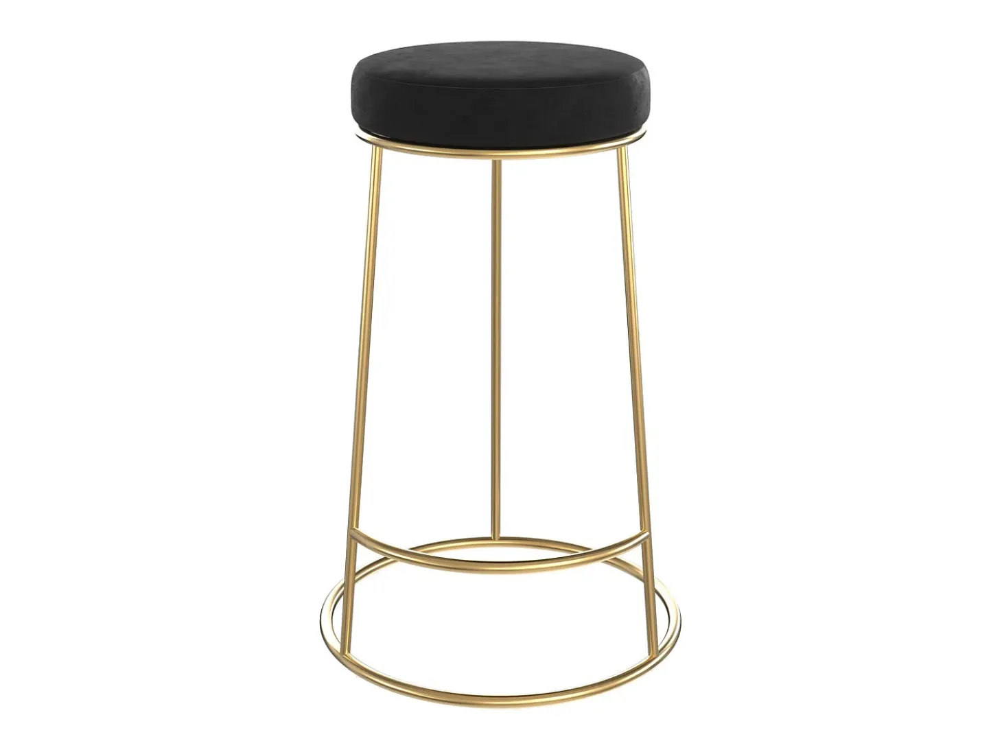Set de 2 sillas para isla de cocina de terciopelo negro 63 cm - Kendal
