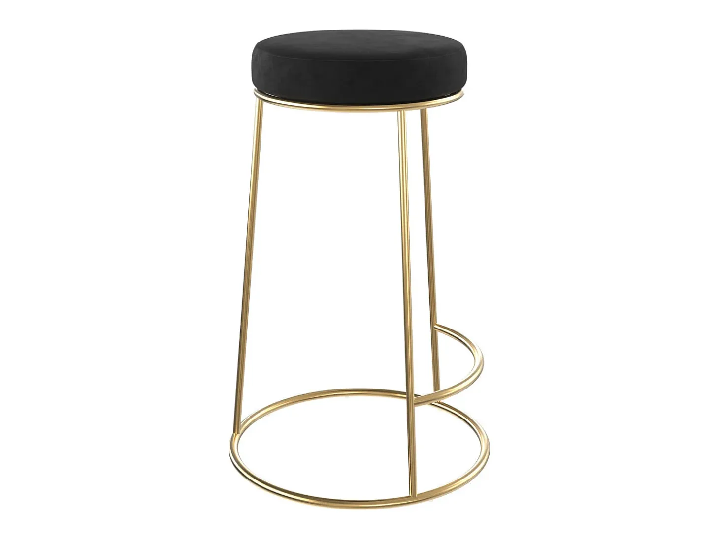 Set de 2 sillas para isla de cocina de terciopelo negro 63 cm - Kendal