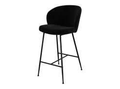 Set de 2 sillas para isla de cocina en tejido bouclé negro 66 cm - Groom
