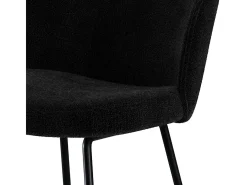 Set de 2 sillas para isla de cocina en tejido bouclé negro 66 cm - Groom