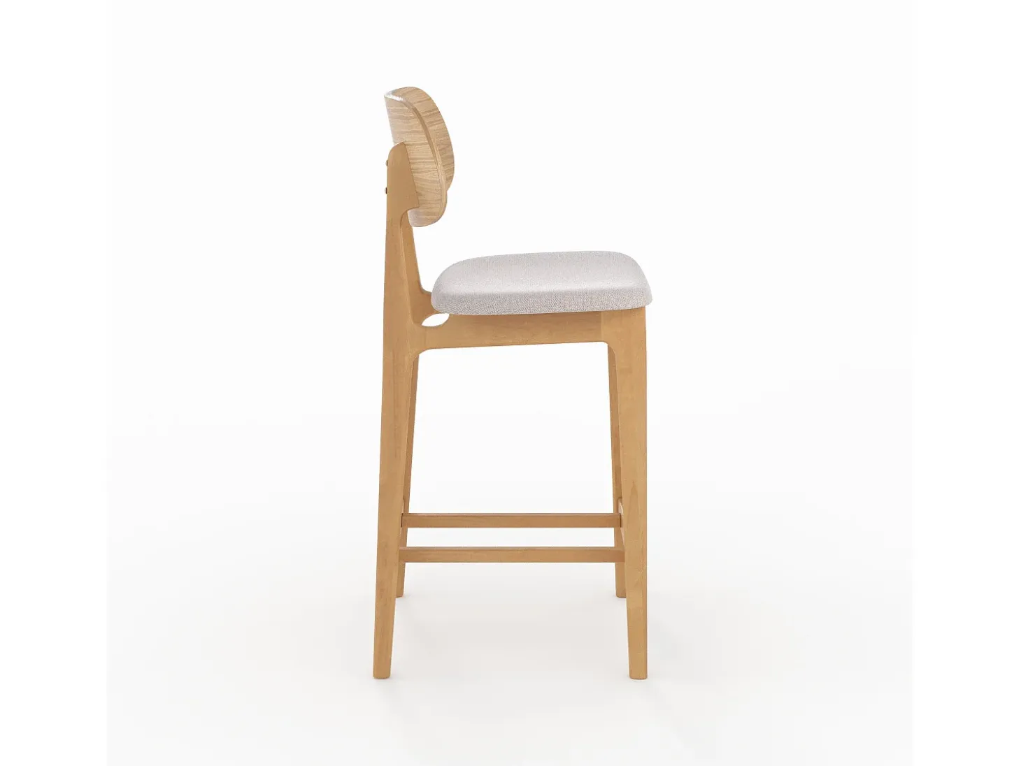 Set de 2 sillas para isla central en madera y tela beige 66 cm - Charlize