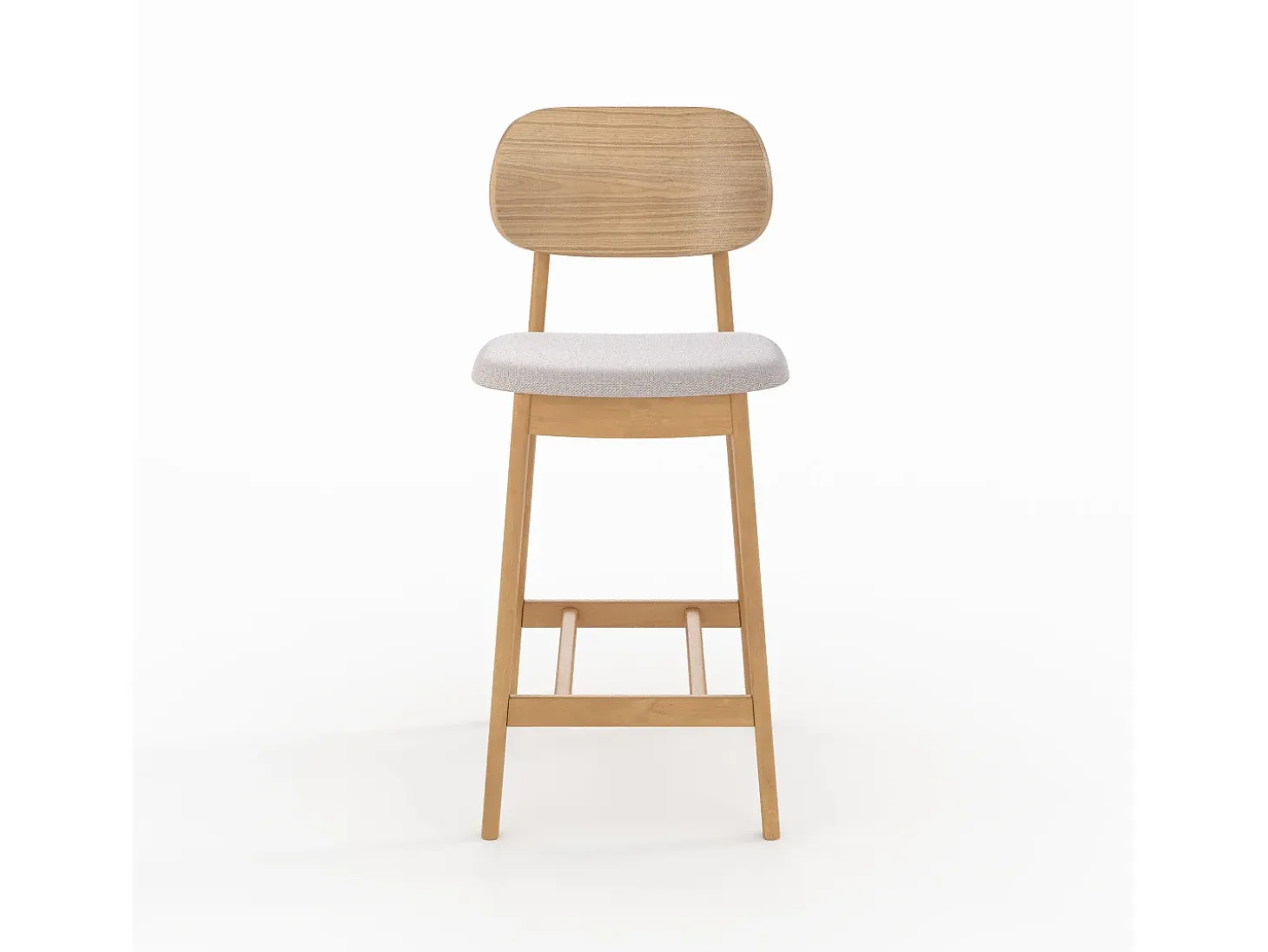 Set de 2 sillas para isla central en madera y tela beige 66 cm - Charlize