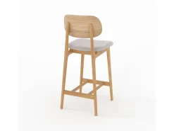 Set de 2 sillas para isla central en madera y tela beige 66 cm - Charlize