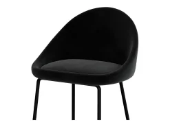 Set de 2 sillas para isla de cocina en terciopelo negro 65 cm - Misty