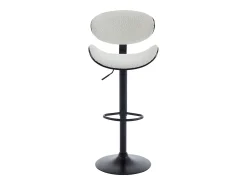 Set de 2 taburetes de bar de bouclette de tela y metal - Blanco y Negro - MONTENEGRO