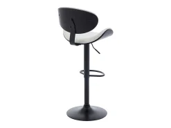 Set de 2 taburetes de bar de bouclette de tela y metal - Blanco y Negro - MONTENEGRO