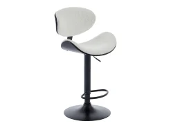 Set de 2 taburetes de bar de bouclette de tela y metal - Blanco y Negro - MONTENEGRO