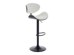 Set de 2 taburetes de bar de bouclette de tela y metal - Blanco y Negro - MONTENEGRO