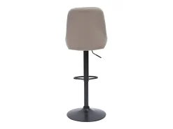 Set de 2 taburetes de cocina de diseño ajustables 360º de terciopelo topo y metal negro HOLO