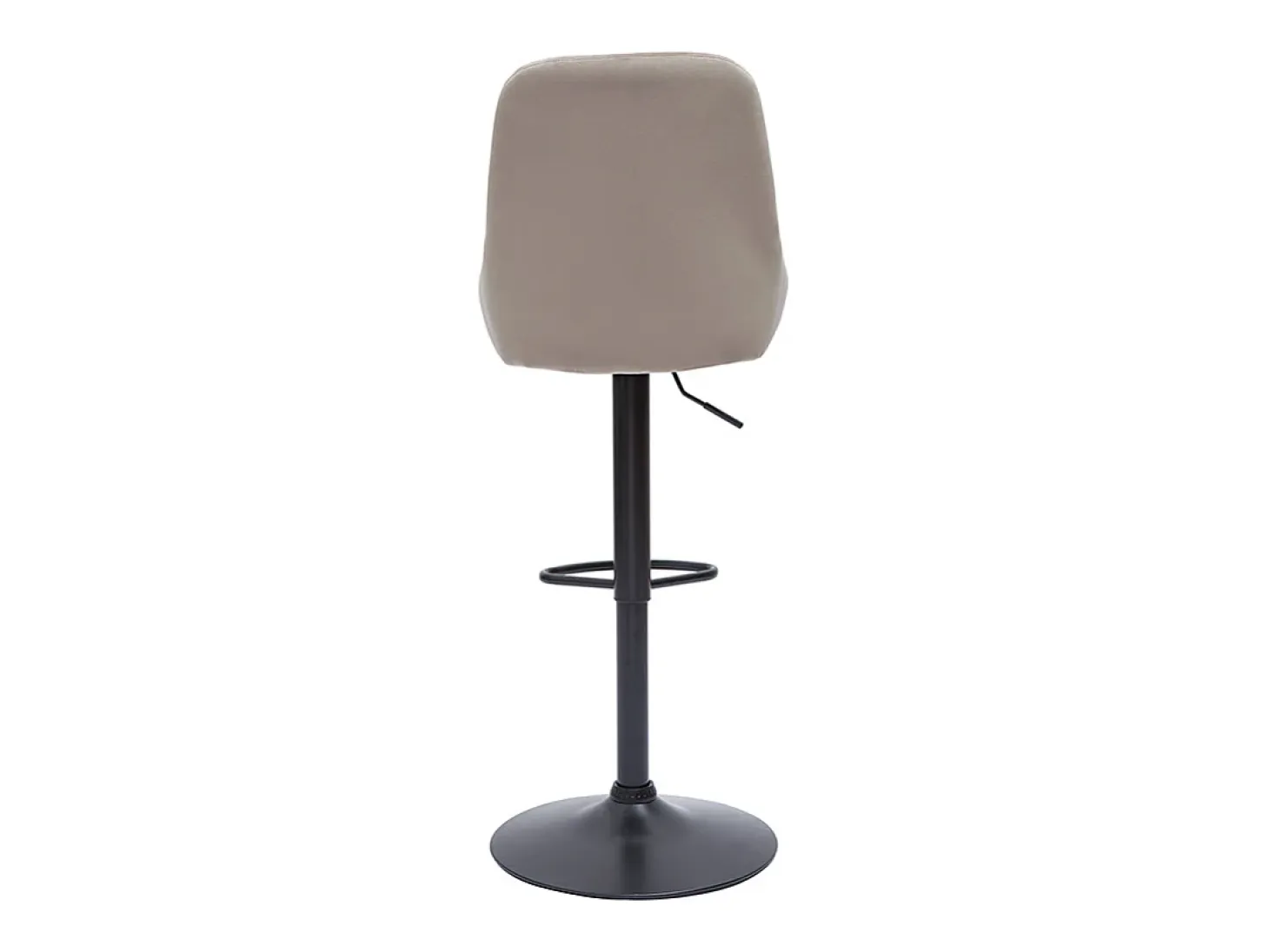 Set de 2 taburetes de cocina de diseño ajustables 360º de terciopelo topo y metal negro HOLO