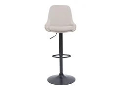 Set de 2 taburetes de cocina de diseño ajustables 360º de terciopelo topo y metal negro HOLO
