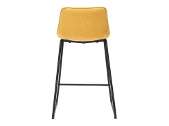 Set de 2 taburetes de cocina efecto aterciopelado texturizado amarillo mostaza y metal 65 cm BOOST