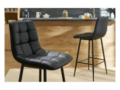 Set de 2 taburetes de cocina de diseño negro 65 cm MAXWELL