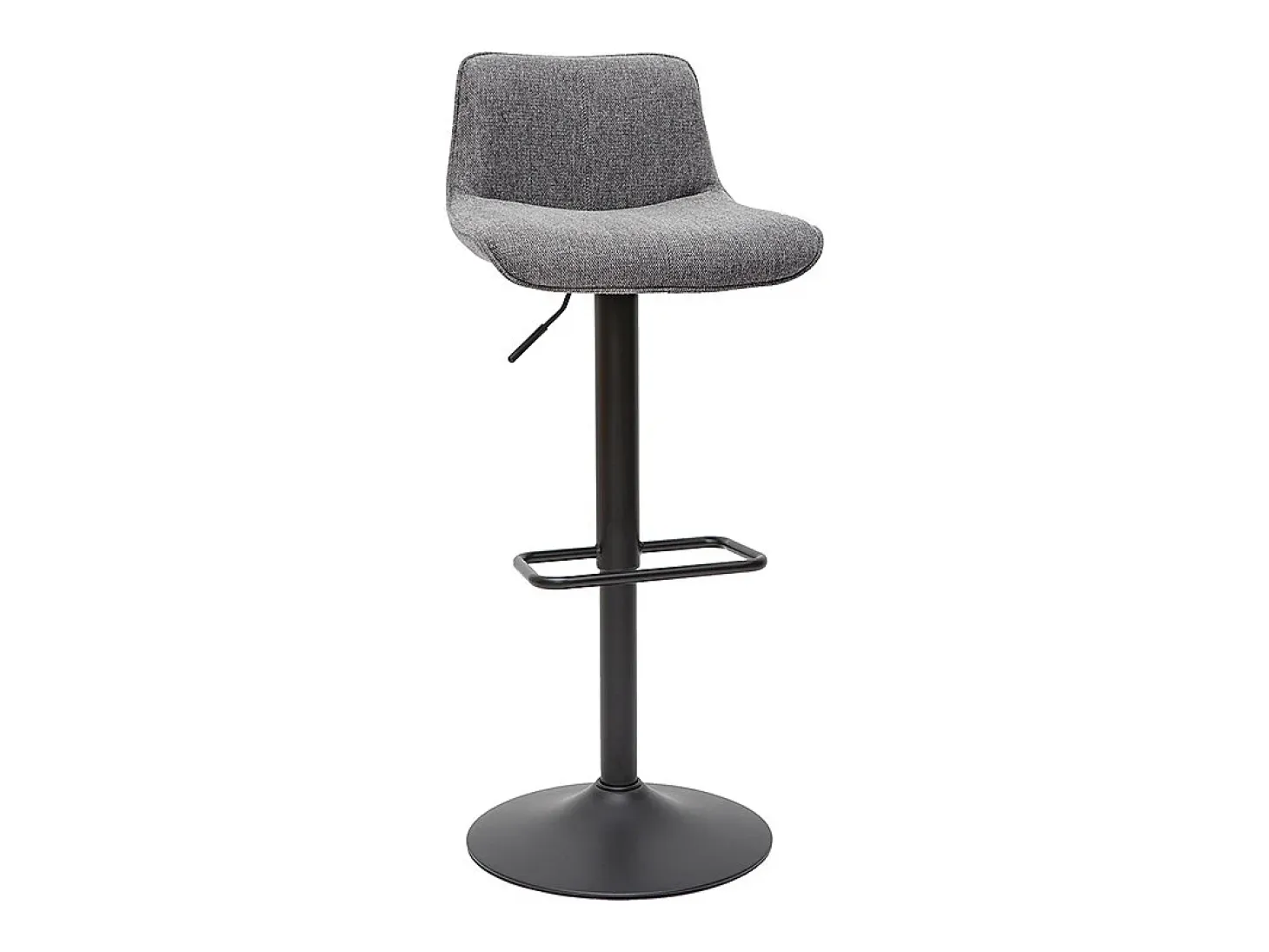 Set de 2 taburetes de cocina regulables y giratorios 360º de tejido efecto aterciopelado gris y metal negro BOOST