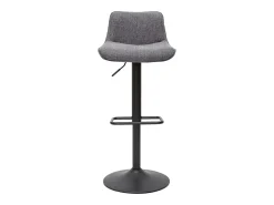 Set de 2 taburetes de cocina regulables y giratorios 360º de tejido efecto aterciopelado gris y metal negro BOOST