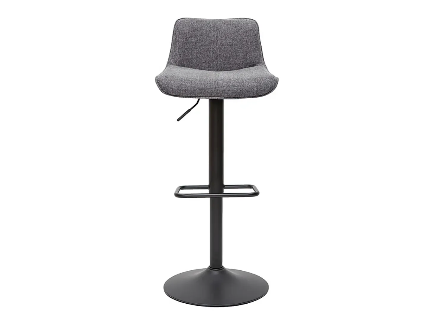 Set de 2 taburetes de cocina regulables y giratorios 360º de tejido efecto aterciopelado gris y metal negro BOOST
