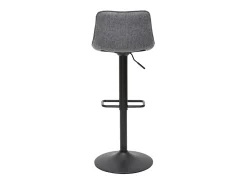 Set de 2 taburetes de cocina regulables y giratorios 360º de tejido efecto aterciopelado gris y metal negro BOOST