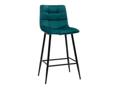 Set de 2 taburetes de cocina de diseño de terciopelo azul petróleo 65 cm MAXWELL