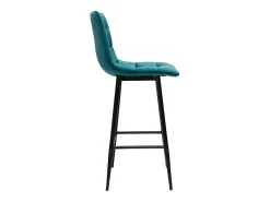 Set de 2 taburetes de cocina de diseño de terciopelo azul petróleo 65 cm MAXWELL