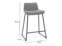 Set de 2 taburetes de cocina fijos efecto aterciopelado texturizado terracota con pata de metal 65 cm BOOST