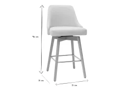 Set de 2 taburetes de cocina nórdicos de tela beige y madera maciza 65 cm HASTA