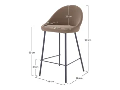 Set de 2 taburetes para isla de cocina en cuero sintético marrón 65 cm - Misty