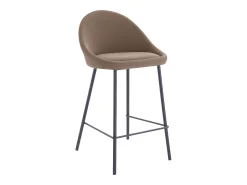 Set de 2 taburetes para isla de cocina en cuero sintético marrón 65 cm - Misty