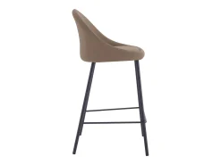 Set de 2 taburetes para isla de cocina en cuero sintético marrón 65 cm - Misty
