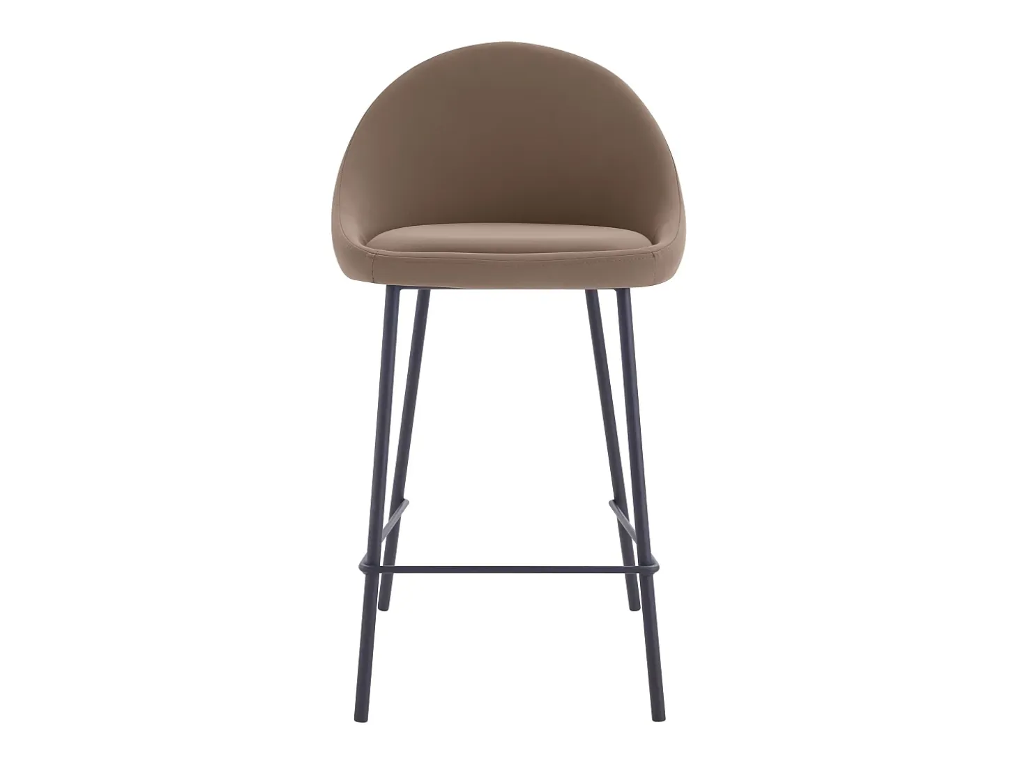 Set de 2 taburetes para isla de cocina en cuero sintético marrón 65 cm - Misty