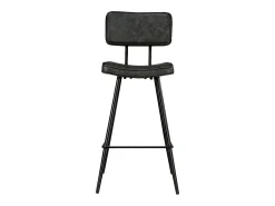 Set de 2 taburetes para isla de cocina de sintético gris/negro 66 cm - Texas