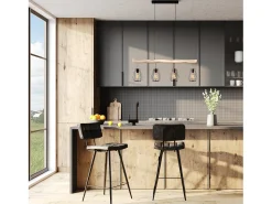 Set de 2 taburetes para isla de cocina gris/negro 66 cm - Texas
