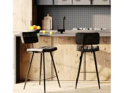 Set de 2 taburetes para isla de cocina gris/negro 66 cm - Texas