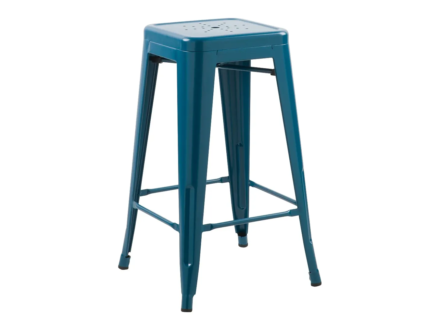 Set de 2 taburetes para isla de cocina en metal azul mate 66 cm - Indus