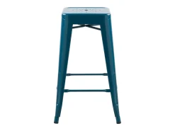 Set de 2 taburetes para isla de cocina en metal azul mate 66 cm - Indus