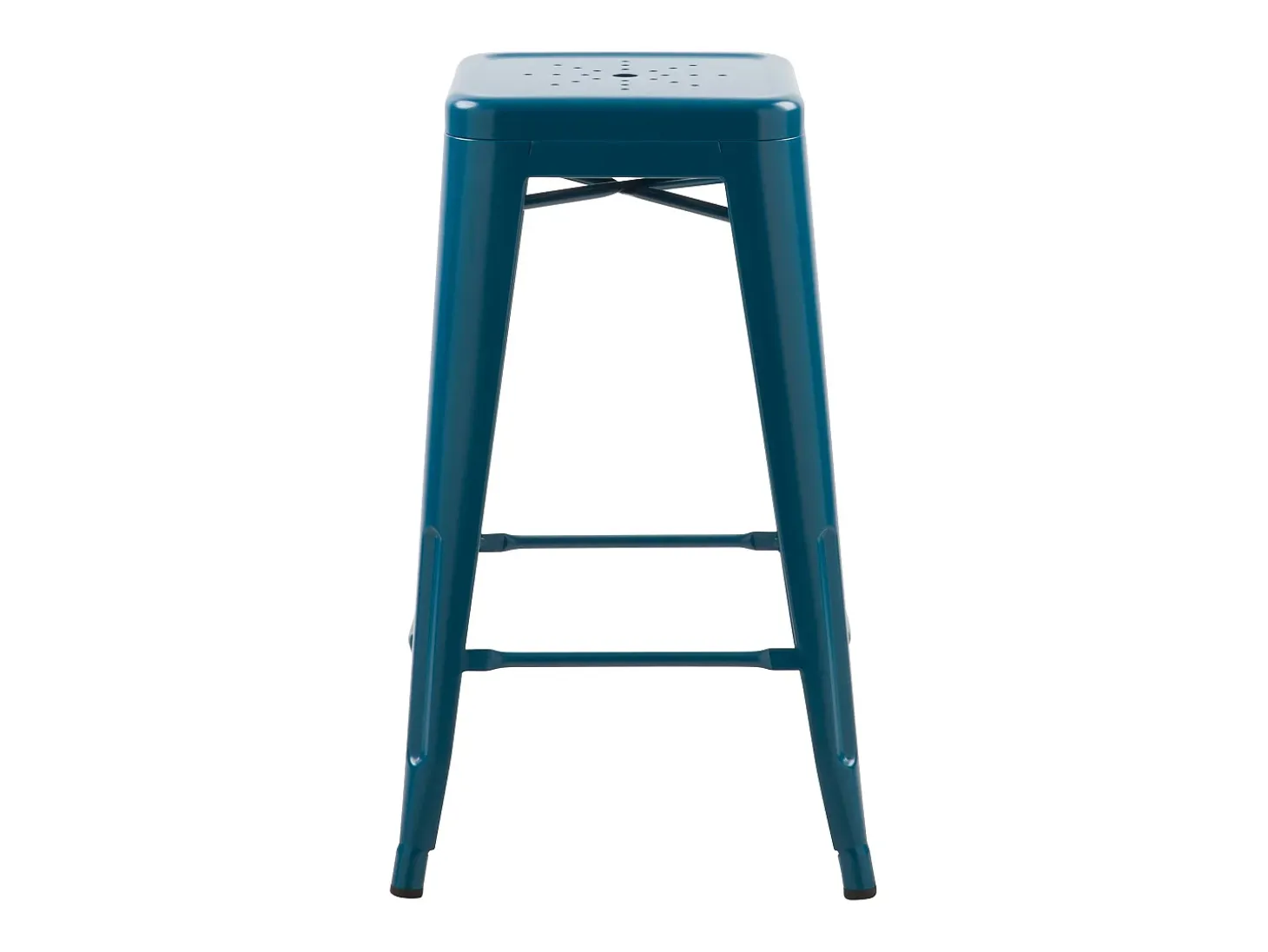 Set de 2 taburetes para isla de cocina en metal azul mate 66 cm - Indus