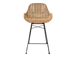 Set de 2 taburetes para isla de cocina en resina tejida natural 65 cm - Carmela