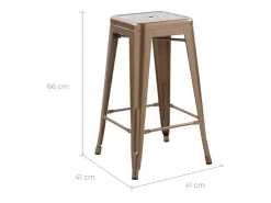 Set de 2 taburetes para isla de cocina en metal cobre mate 66 cm - Indus