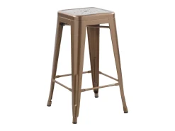 Set de 2 taburetes para isla de cocina en metal cobre mate 66 cm - Indus