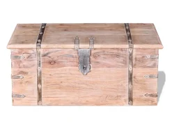 Set de baúl de almacenamiento de madera de acacia 2 unidades ES100114
