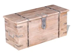 Set de baúl de almacenamiento de madera de acacia 2 unidades ES100114