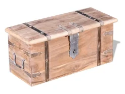 Set de baúl de almacenamiento de madera de acacia 2 unidades ES100114