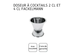 Set de cóctel Fackelmann inox 750 ml con dosificador doble cara 2/4 cl y 3 cucharas-pajitas de 18 cm