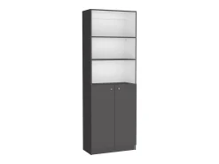 Set de estanteria de oficina home de 3 piezas en melamina con estantes y 2 puertas , 180.6 cm X 188.4 cm X 29.9 cm , Multicolor