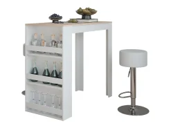 Set de mesa de bar blanco/sonoma 57x117x106 repose
