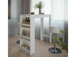 Set de mesa de bar blanco 45x110x106 repose