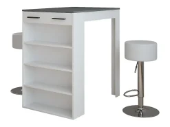 Set de mesa de bar blanco/antracita 67x100x106 repose