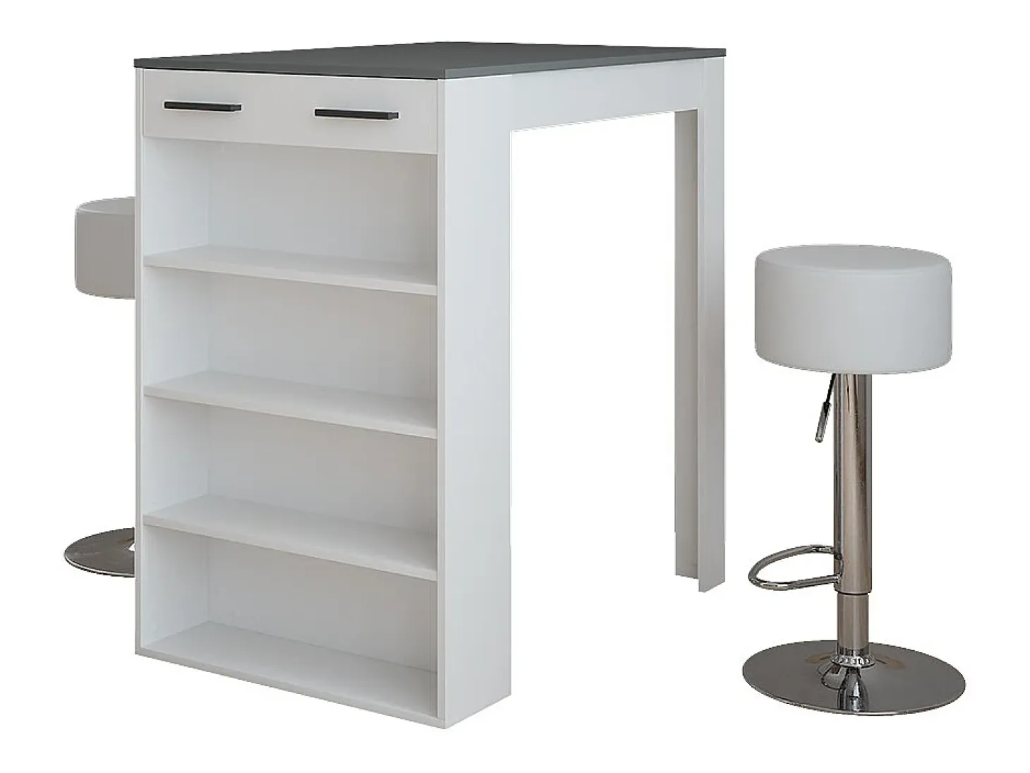 Set de mesa de bar blanco/antracita 67x100x106 repose