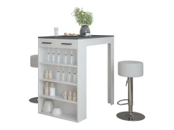 Set de mesa de bar blanco/antracita 67x100x106 repose