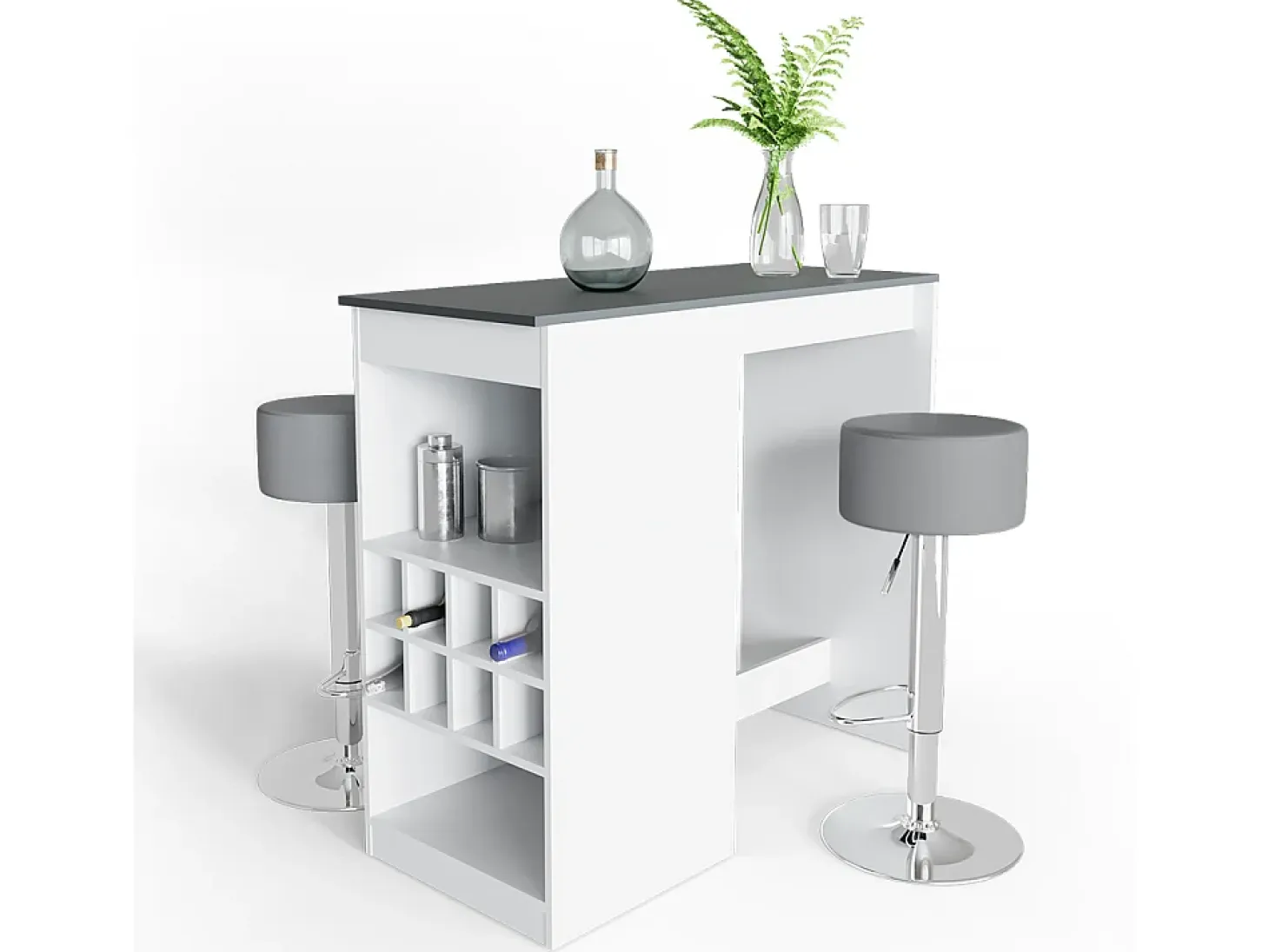 Set de mesa de bar blanco/antracita 115x50x104.6 ross